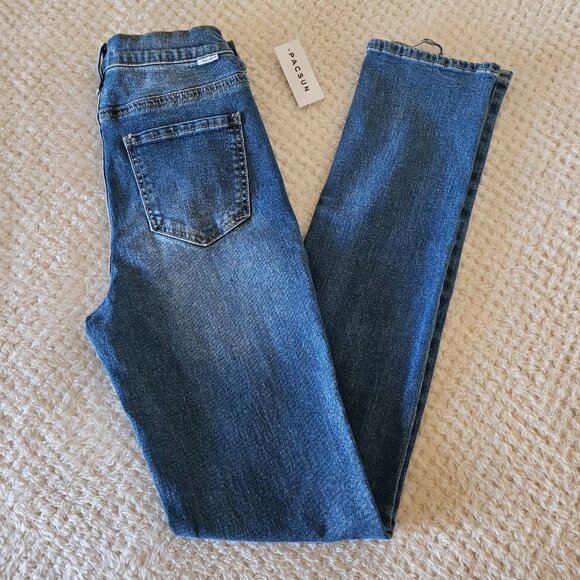 PacSun High Rise Skinny Jeans with Front Slit Detail – Size 25 - Picture 3 of 11